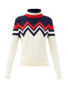 Matchesfashion.com Perfect Moment - Chevron-jacquard Wool Roll-neck Sweater - Womens - White Multi