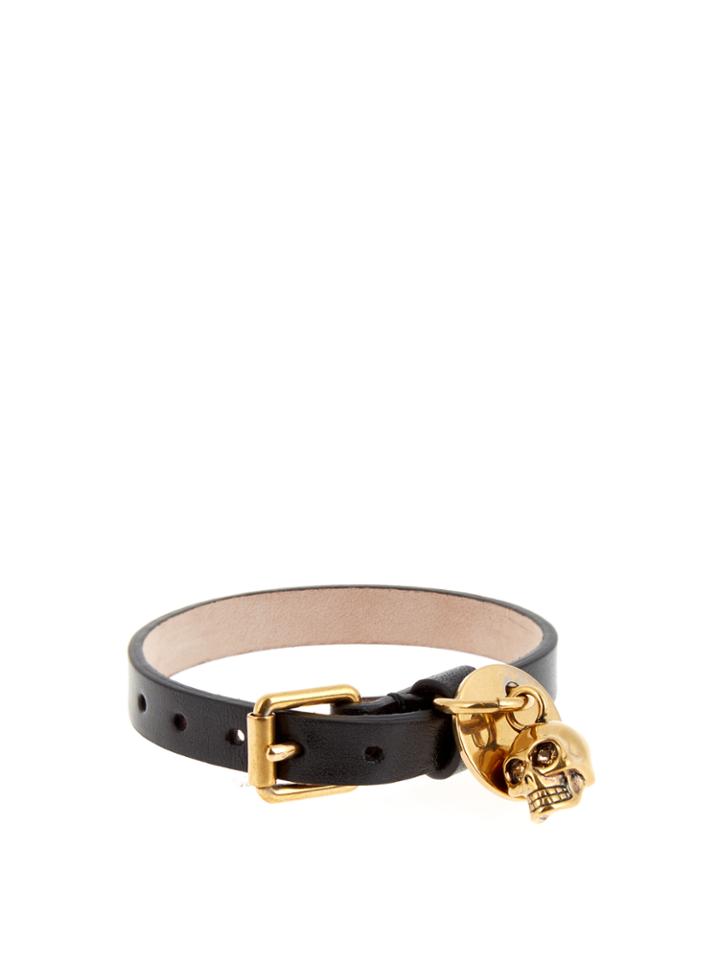 Alexander Mcqueen Skull-charm Leather Bracelet