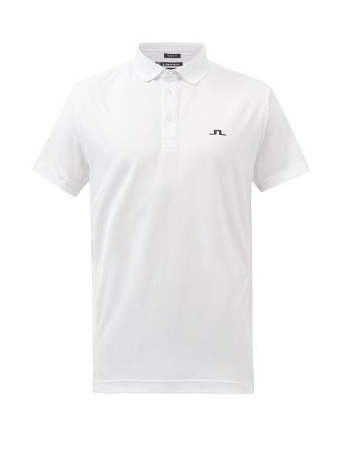 J.lindeberg - Bridge Mono Logo-print Jersey Polo Shirt - Mens - White