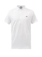 J.lindeberg - Bridge Mono Logo-print Jersey Polo Shirt - Mens - White