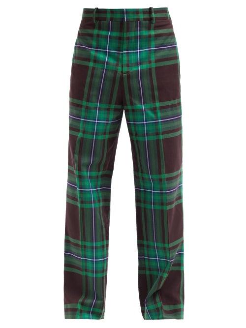 Matchesfashion.com Charles Jeffrey Loverboy - Tartan Cotton-twill Wide-leg Suit Trousers - Mens - Green Multi