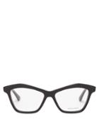 Matchesfashion.com Bottega Veneta - Angular Cat-eye Acetate Glasses - Womens - Black