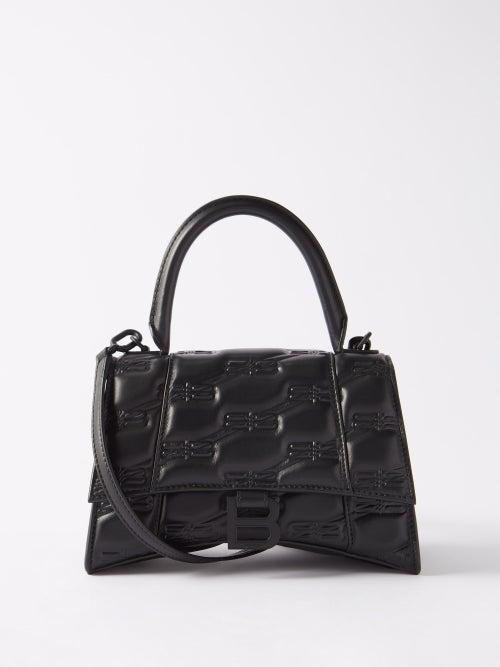 Balenciaga - Hourglass S Bb-monogram Padded Leather Bag - Womens - Black