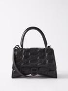 Balenciaga - Hourglass S Bb-monogram Padded Leather Bag - Womens - Black