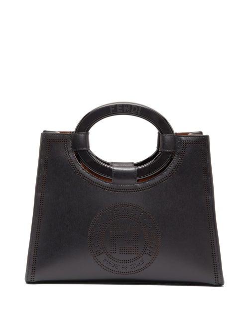 Matchesfashion.com Fendi - Runaway Small Perforated-leather Tote Bag - Womens - Black