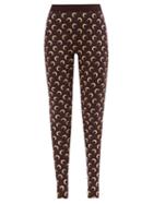 Marine Serre - High-rise Moon-print Recycled-jersey Leggings - Womens - Brown Multi