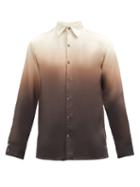 Matchesfashion.com 73 London - Ombr Silk-satin Shirt - Mens - Brown