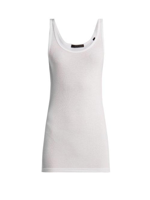 Matchesfashion.com Atm - Scoop Neck Ribbed Tank Top - Womens - White