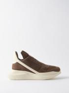 Rick Owens - Geth Runner Suede Trainers - Mens - Brown Beige White