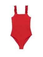 Matchesfashion.com Casa Raki - Isabel Ruffled-strap Swimsuit - Womens - Red