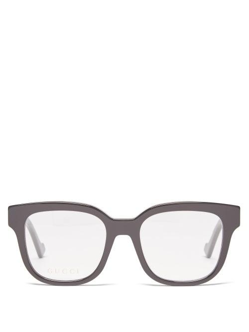 Gucci - Square Acetate Glasses - Womens - Black