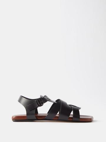 Hereu - Ponsa Square-toe Leather Sandals - Womens - Black