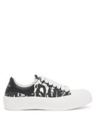 Alexander Mcqueen - Deck Logo-print Leather-trim Trainers - Mens - Black White