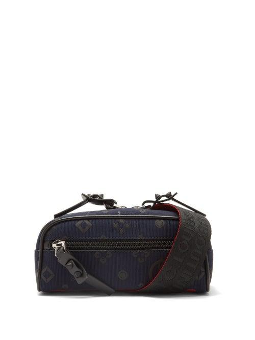 Mens Bags Christian Louboutin - Blaster Loubinthesky-print Canvas Cross-body Bag - Mens - Black Red