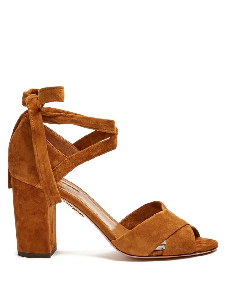Aquazzura Tarzan Block-heel Suede Sandals