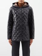 Burberry - Diamond-quilted Lacquered Hooded Jacket - Womens - Black
