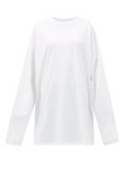 Matchesfashion.com Raey - Oversized Recycled-yarn Cotton-blend T-shirt - Womens - White