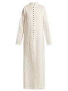 Matchesfashion.com Albus Lumen - Sabina Button Down Linen Shirtdress - Womens - White