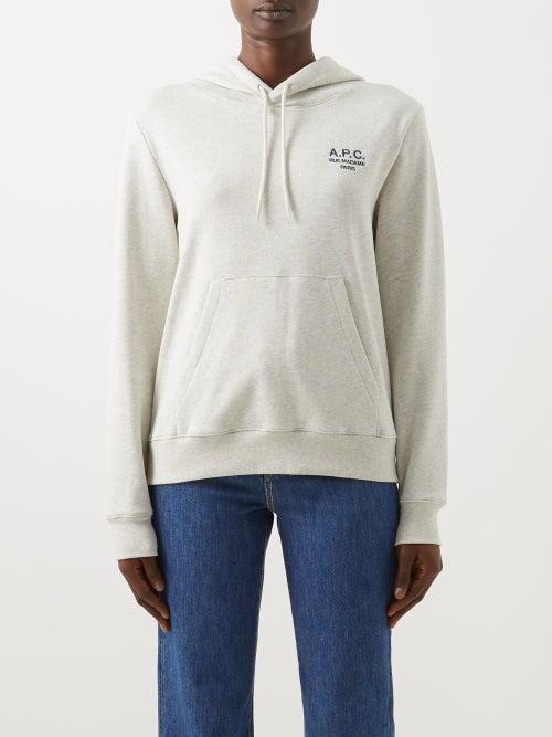A.p.c. - Manuela Logo-embroidered Cotton Hooded Sweatshirt - Womens - Ecru