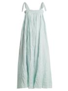 Matchesfashion.com Loup Charmant - Bastille Square Neck Striped Cotton Dress - Womens - Blue Multi