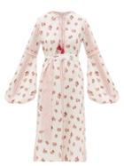 Matchesfashion.com D'ascoli - Montauk Belted Floral-print Cotton Dress - Womens - Red Print