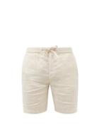 Frescobol Carioca - Drawstring-waist Linen-blend Hopsack Shorts - Mens - Beige