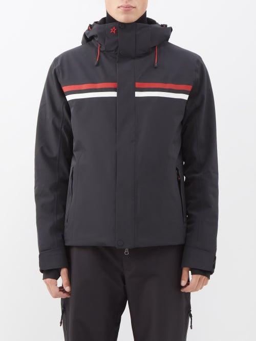 Perfect Moment Ski - Boreal Striped Hooded Ski Jacket - Mens - Black