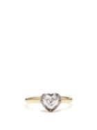 Jessica Mccormack - Heart Button Back Diamond & 18kt Black-gold Ring - Womens - Gold Multi