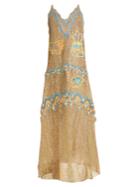 Peter Pilotto Palm Tree-embroidered Guipure-lace Gown