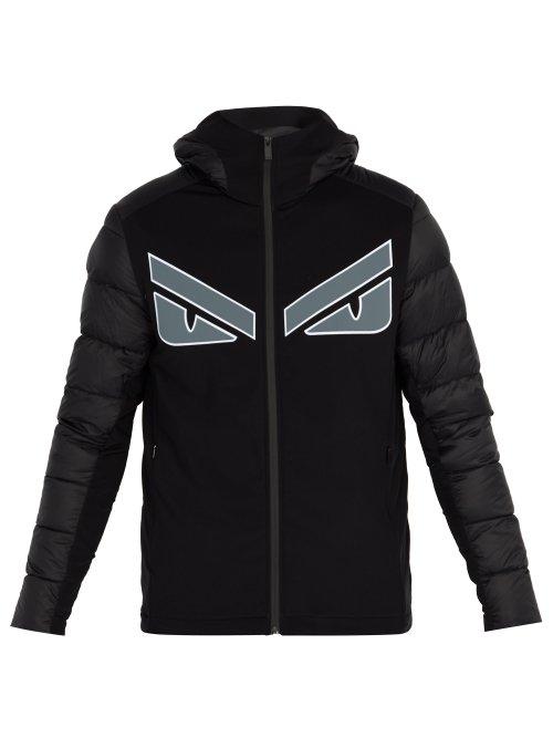 Matchesfashion.com Fendi - Monster Appliqu Quilted Hooded Jacket - Mens - Black