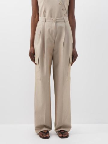 The Frankie Shop - Maesa Tailored Fresco Cargo Trousers - Womens - Beige