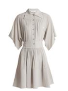 Matchesfashion.com Chlo - Point Collar Silk Shirtdress - Womens - Light Grey