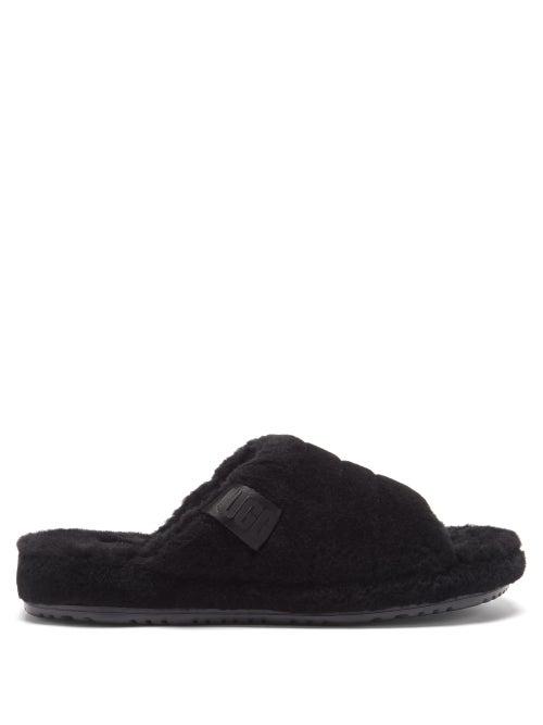 Ugg - Fluff Wool-blend And Shearling Slides - Mens - Black