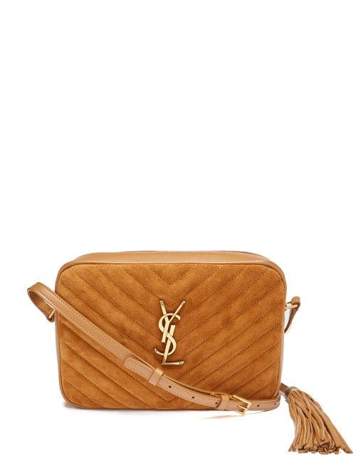 Saint Laurent - Lou Medium Quilted Suede Cross-body Bag - Womens - Tan