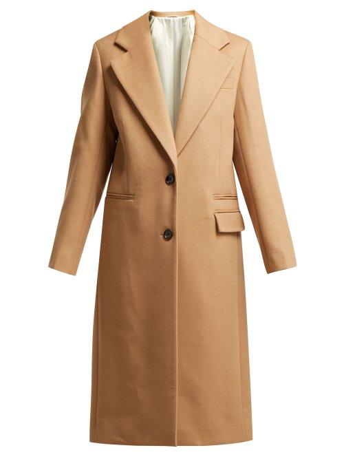 Matchesfashion.com Joseph - Magnus Single Breasted Wool Blend Coat - Womens - Camel