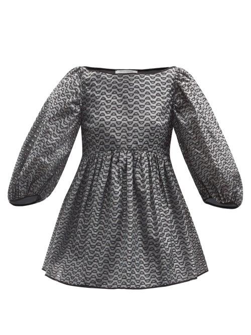 Matchesfashion.com Cecilie Bahnsen - Heidi Fil-coup Lam Taffeta Top - Womens - Black