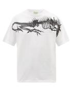 Aries - Dragon Skeletor-print Cotton-jersey T-shirt - Mens - White