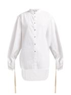 Matchesfashion.com White Story - Lee Mandarin Collar Oversized Shirt - Womens - White