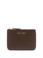 Matchesfashion.com Comme Des Garons Wallet - Zipped Leather Coin Purse - Womens - Brown