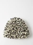 Bode - Loopy Wool Beanie Hat - Mens - Black / Cream
