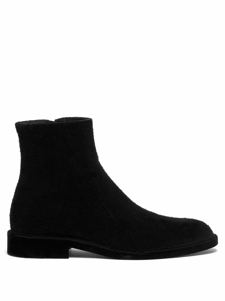 Maison Margiela Flocked-leather Ankle Boots