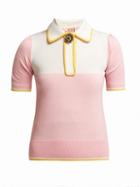 Matchesfashion.com No. 21 - Short Sleeved Wool Blend Sweater - Womens - Pink