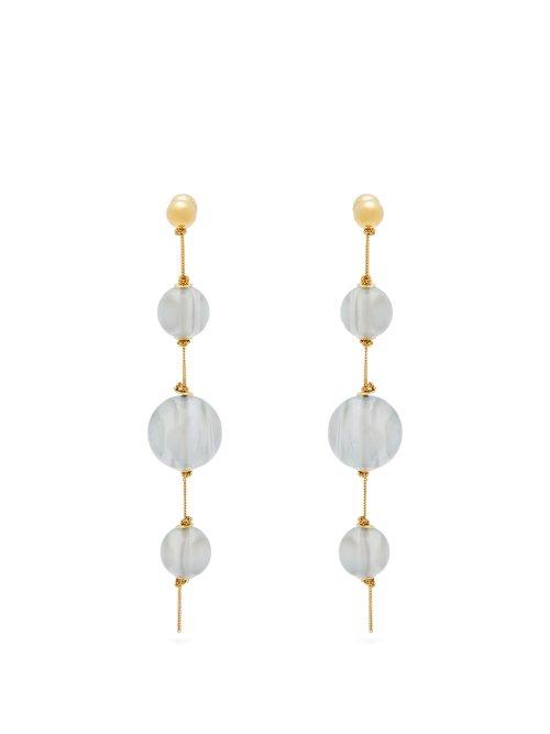 Matchesfashion.com Burberry - Resin Sphere Drop Earrings - Womens - Blue