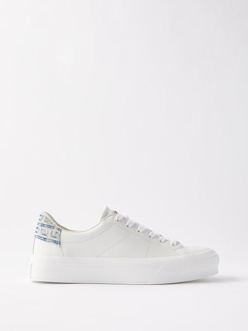 Givenchy - City Sport Leather Trainers - Womens - White Blue