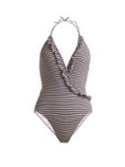 Matchesfashion.com Solid & Striped - The Nadine Striped Swimsuit - Womens - Navy Stripe