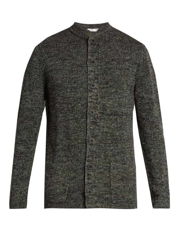 Inis Meáin Stand-collar Linen Cardigan