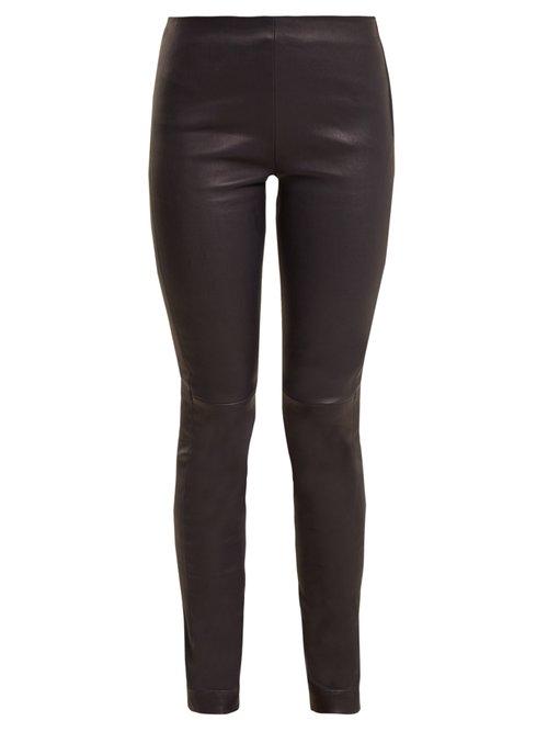 Matchesfashion.com Raey - Stretch Leather Leggings - Womens - Navy