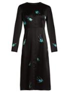 Diane Von Furstenberg Swallow-print Hammered-silk Dress