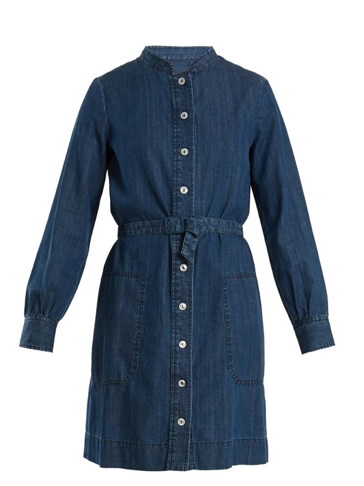 A.p.c. Jane Mandarin-collar Cotton Shirtdress