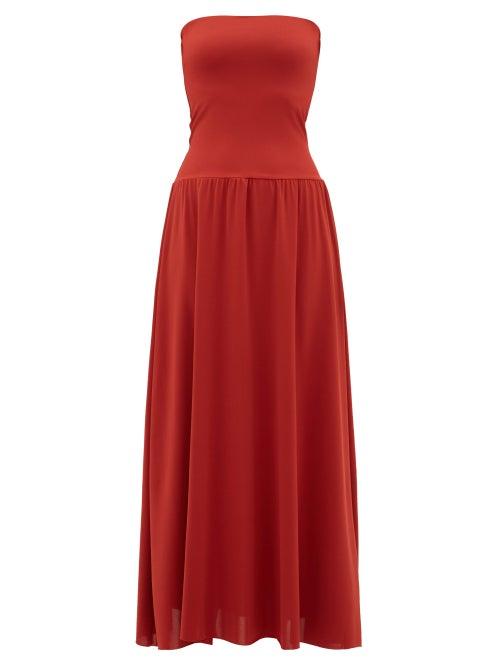 Matchesfashion.com Eres - Oda Strapless Jersey Dress - Womens - Red